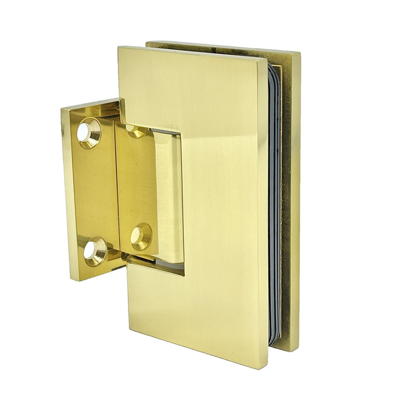  Charnière Designer Series avec plaque de fixation murale courte à 5 degrés et 6 broches en laiton poli