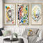 "Métamorphose géométrique de l'éveil I", 3 pièces sur toile-27001050-27001049