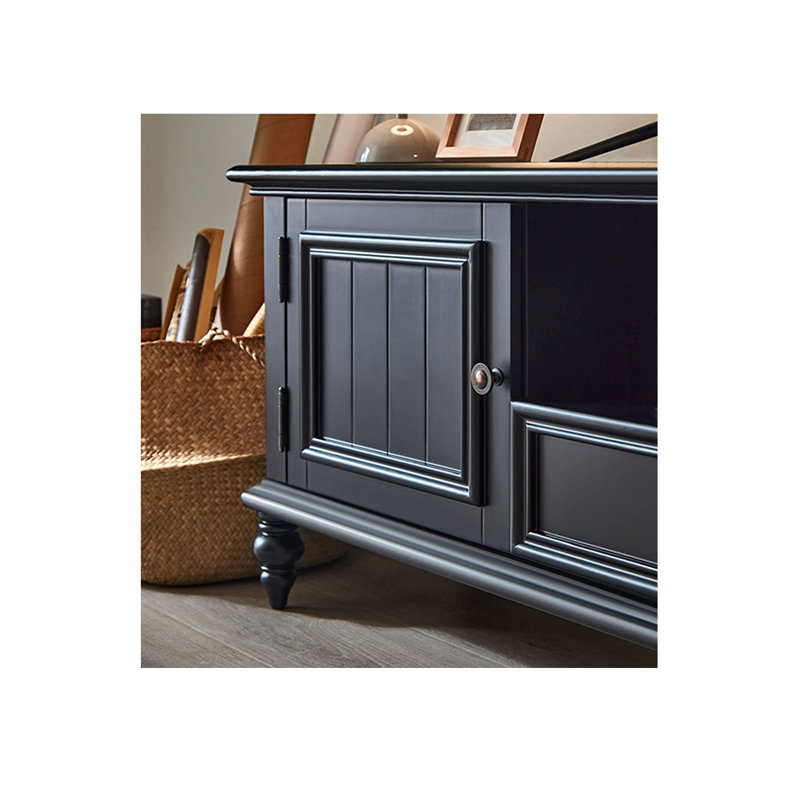 Meuble télé de style moderne, Noir, L 70,86 po x P 15,74 po x H 21,65 po