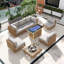 Ensemble de conversation modulaire d'extérieur 8 pièces, ensemble de mobilier de patio avec table de foyer 43 po, table basse, coussin amovible, facile à installer-884057141