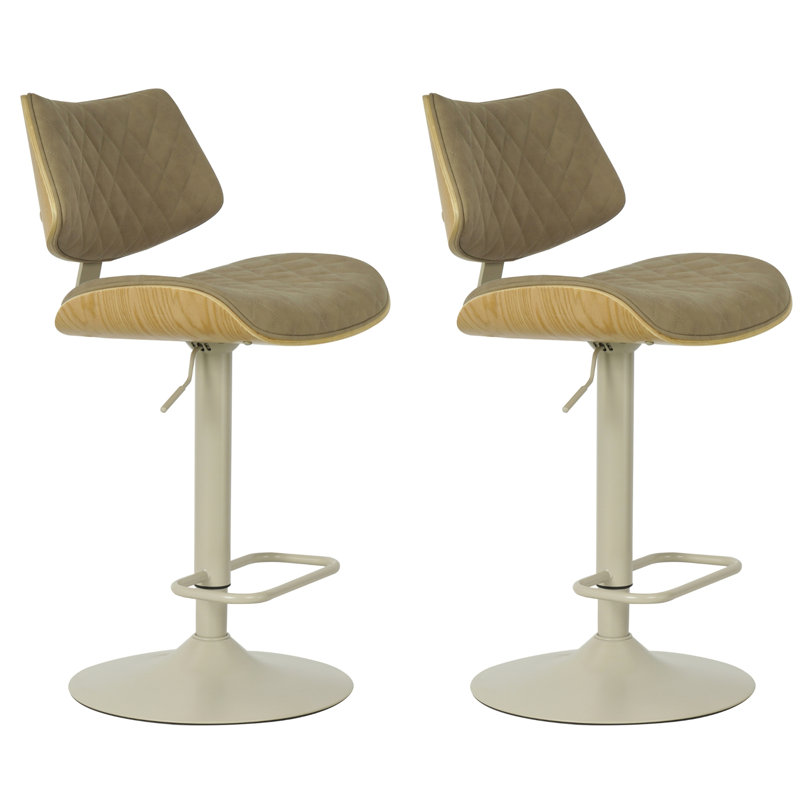 Ensemble de 2 tabourets de bar réglables Wesson, Taupe