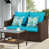 Structure brune / coussin bleu est en rupture de stock sélectionné
