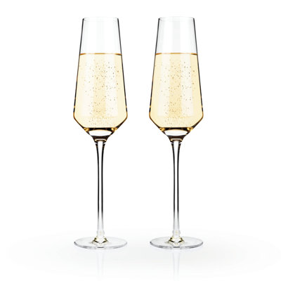 Raye Angled Crystal Champagne Flutes