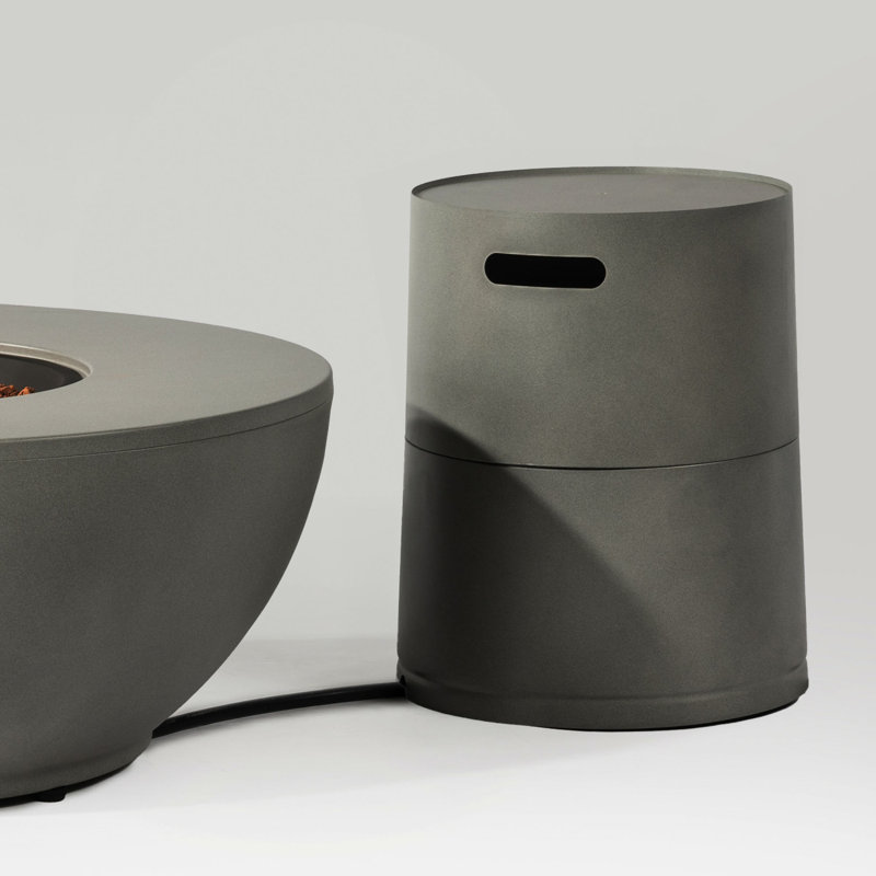 Table d'appoint en acier avec couvercle de réservoir de propane