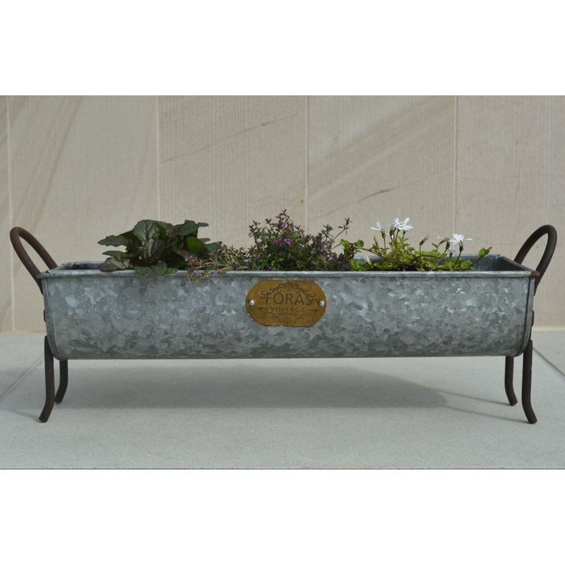 Aliza Handmade Metal Planter Box, 17cm H x 51cm W x 14cm D