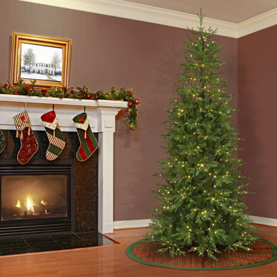 7' 5" H Bedminster Slender Green Spruce Christmas Tree With 900 LED Lights