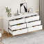 Commode 6 tiroirs avec poignées en métal doré, grande commode de rangement moderne-1590858883