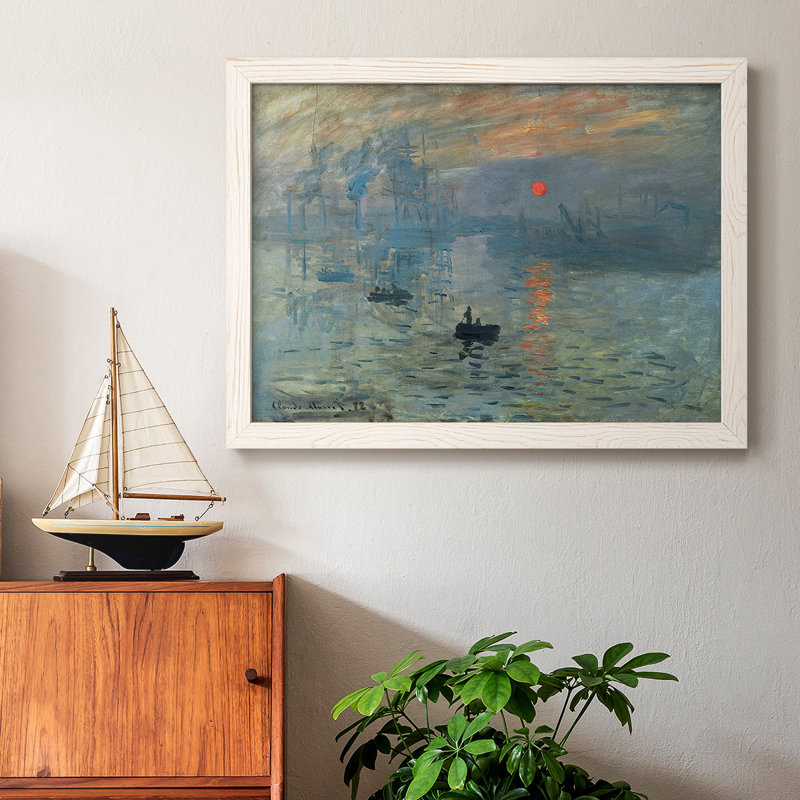 Lever de soleil encadré sur toile, H 14 po x l 20 po x P 1,5 po, Blanc