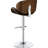 Black Mid-Century Dining Stool - Adjustable, Walnut Curved Back, Base Room With Adjustable Function