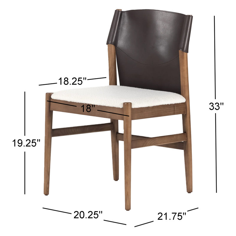 Lulu Side Chair in Espresso/Cardiff Cream, Brown Leather Blend//Cardiff Cream