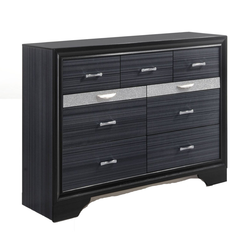 Commode 9 tiroirs Jubi, Noir