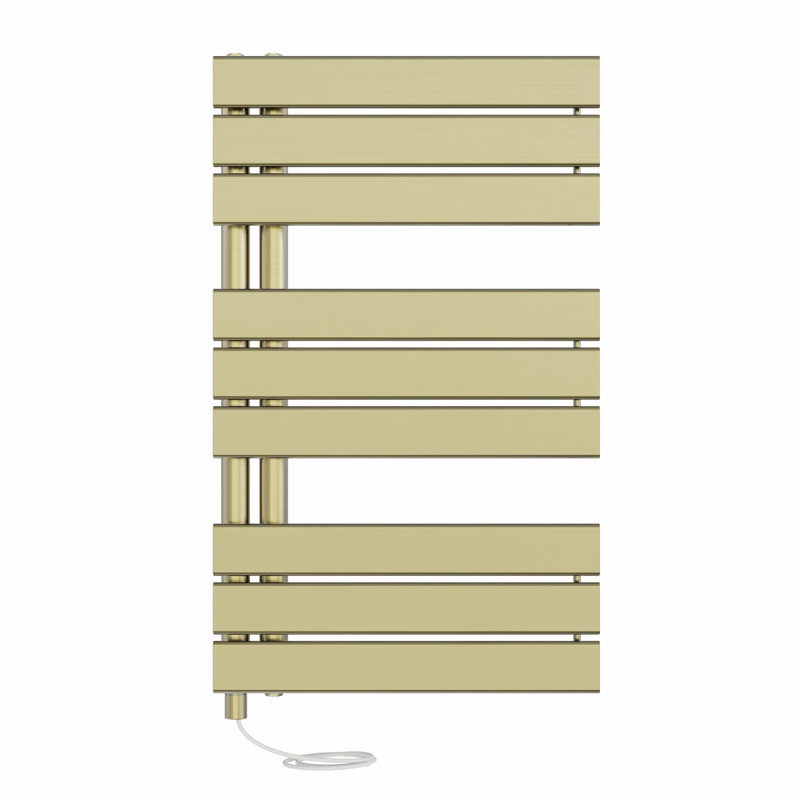 Roianne Designer Towel Rail Heated Towel Rails, 82.4cm H x 50cm W x 6.7cm D, Brushed Brass