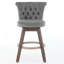 Ensemble de 2 tabourets de bar rembourrés de velours touffetés à la main avec fonction pivotante, mousse haute résilience et base en bois robuste-119345197