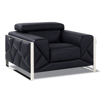 Fauteuil confortable en cuir avec coins renforcés et assise solide à 3 couches en mousse de bois brésilien