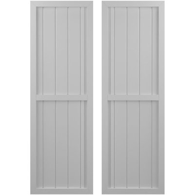 Americraft Two Equal Panel Framed Board-n-Batten Shutters (Per Pair)