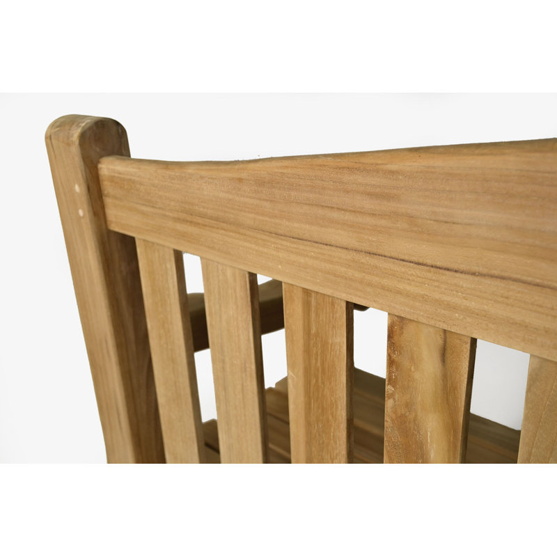 Dana Solid Wood Teak Outdoor Bench, 94cm H x 150cm W x 60cm D