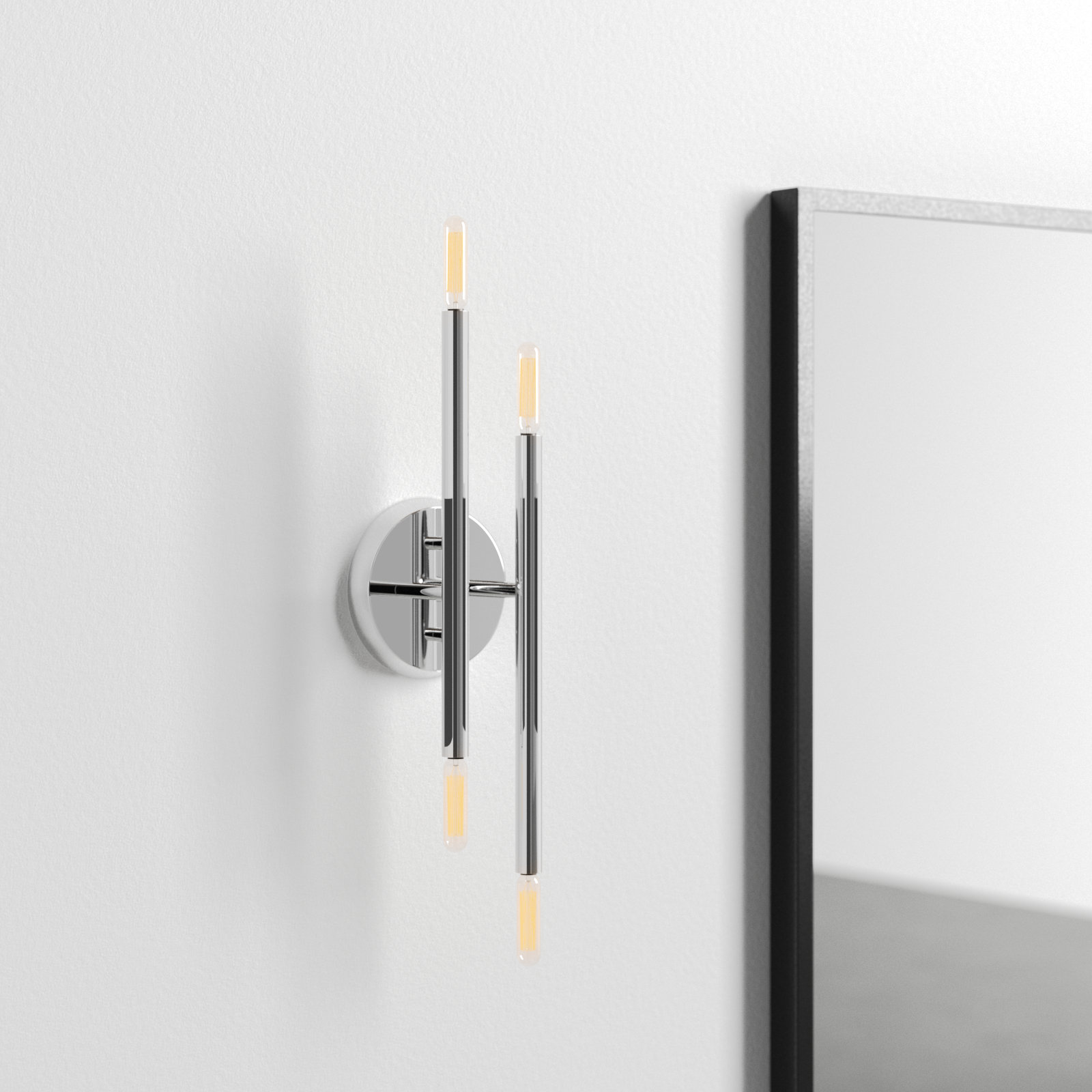 Poco Steel Armed Sconce, Polished Chrome