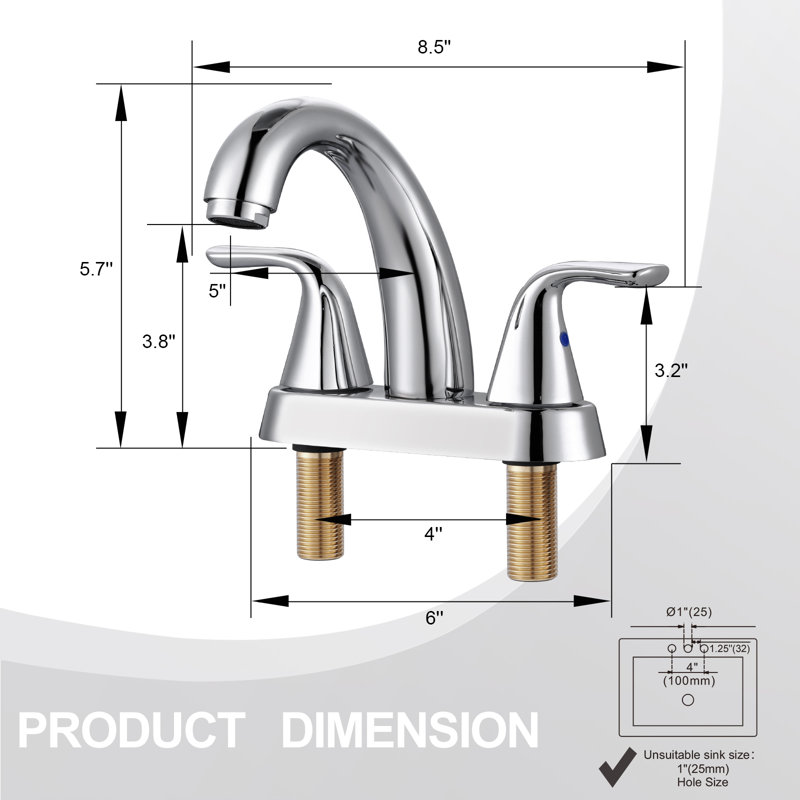Chrome 4 in. Centerset Double Handle High Arc Bathroom Faucet