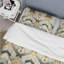 Ensemble de housse de couette à motif de chevrons dorés et bleus Splendor-769034747