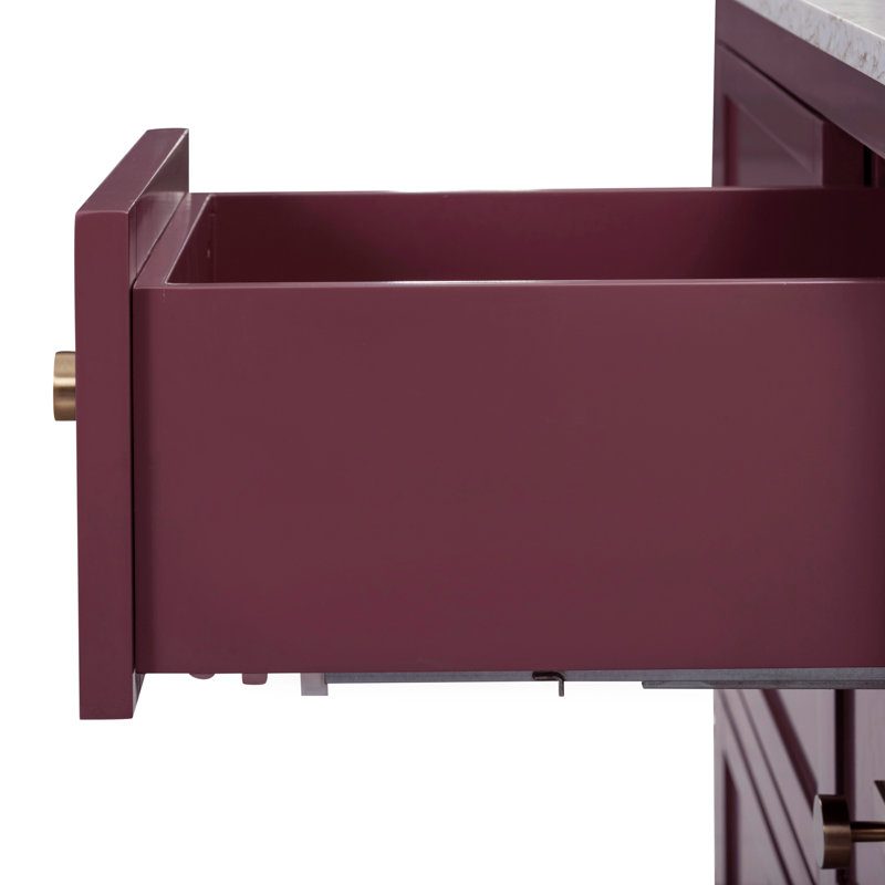Alana 36 in. Single Sink Bathroom Vanity in Burgundy Red