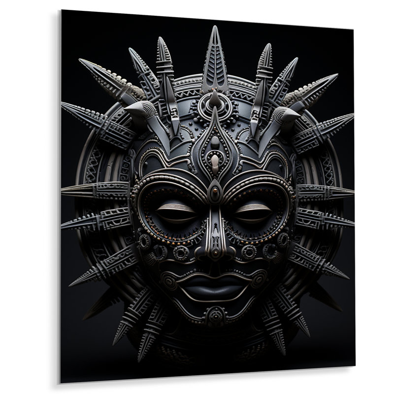 Masque africain Tribu II - salon tribal africain en métal, H 40 po x l 30 po x P 1 po