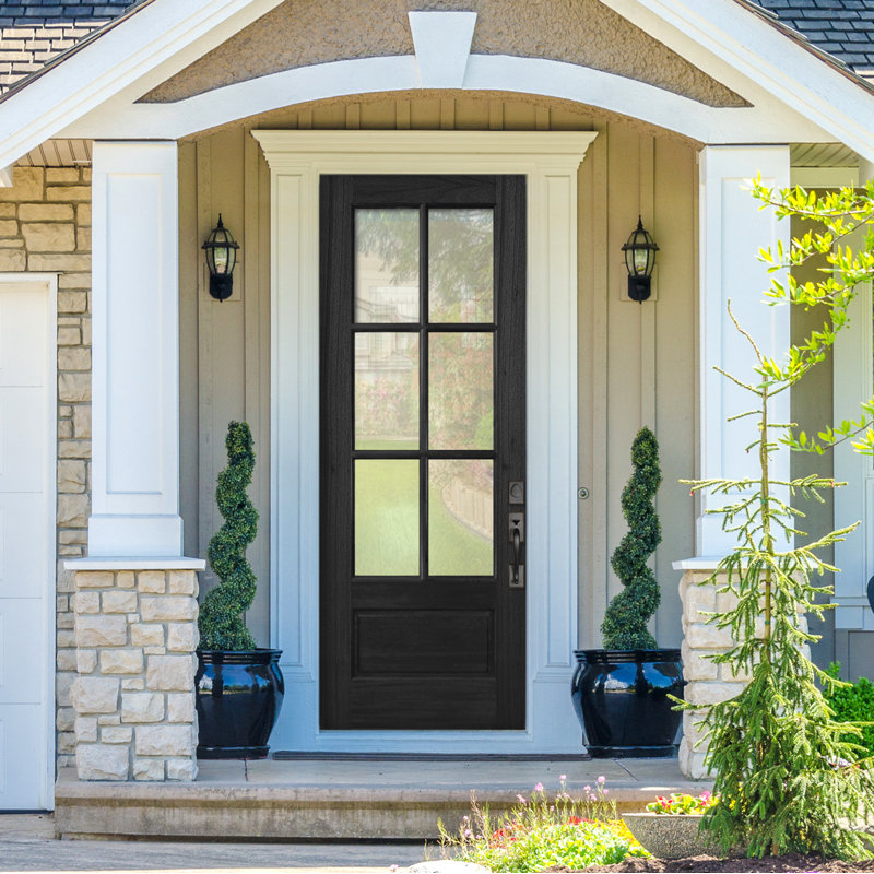 Porte d'entrée en acajou 32 Lite, Orienté à gauche (vu de face), Gris anthracite
