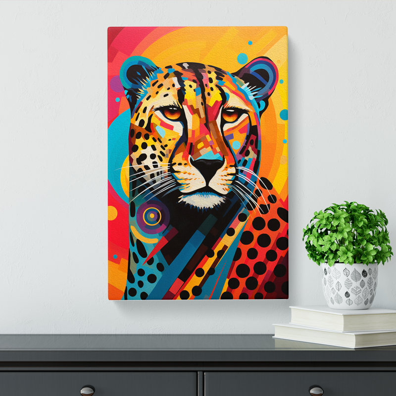 Cheetah Constructivism No.3 - No Frame Print, 50cm H x 35cm W x 3cm D