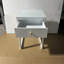 Table de chevet blanche moderne avec tiroir, table de chevet minimaliste avec poignée en bois, table de bout compacte pour chambre à coucher, appartement ou petits espaces, assemblage facile