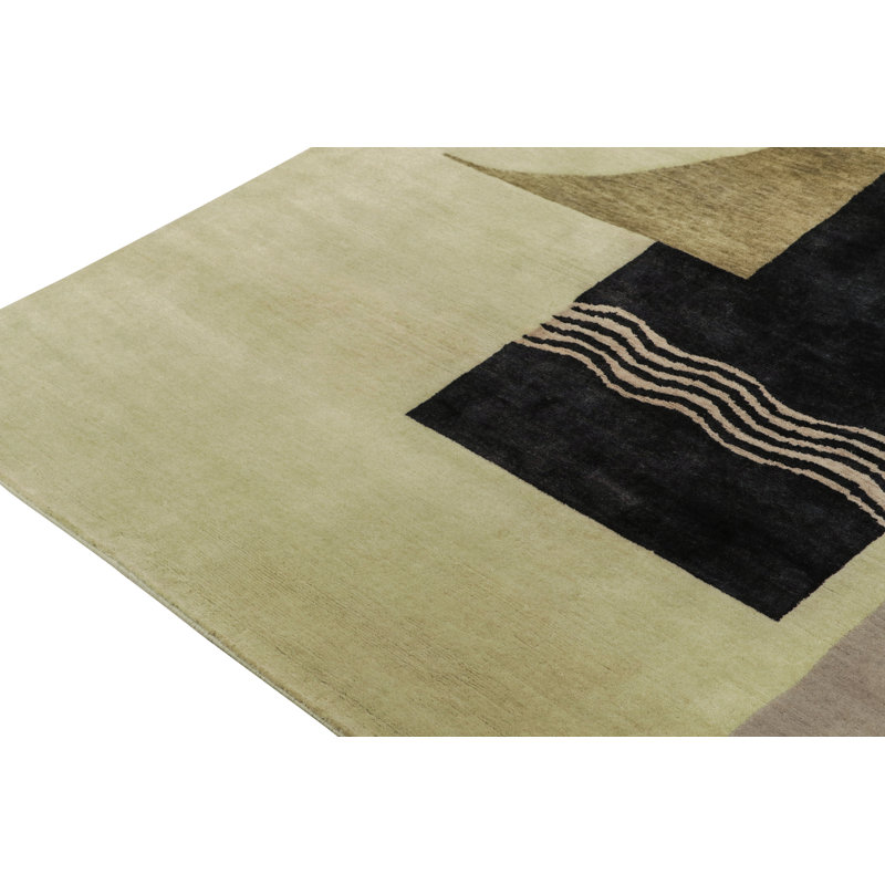 Rug & Kilim’S French Art Deco Style Rug With Polychromatic Geometric Patterns, Rectangle 5' x 7'