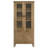 Distressed Light Brown 4-door Display Cabinet