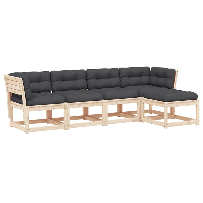 273cm Wide Patio Sofa, Brown, Gray