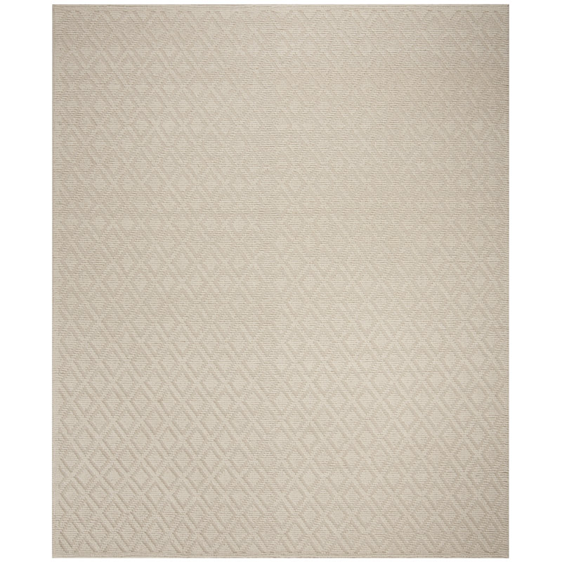 Tapis ivoire en laine tissé à la main Matamoros, Rectangle de 10 pi x 14 pi