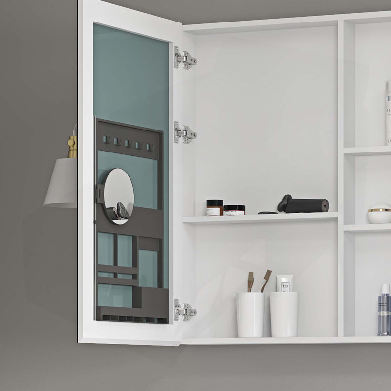 Armoire à pharmacie sophistiquée avec intérieur spacieux et matériaux de qualité