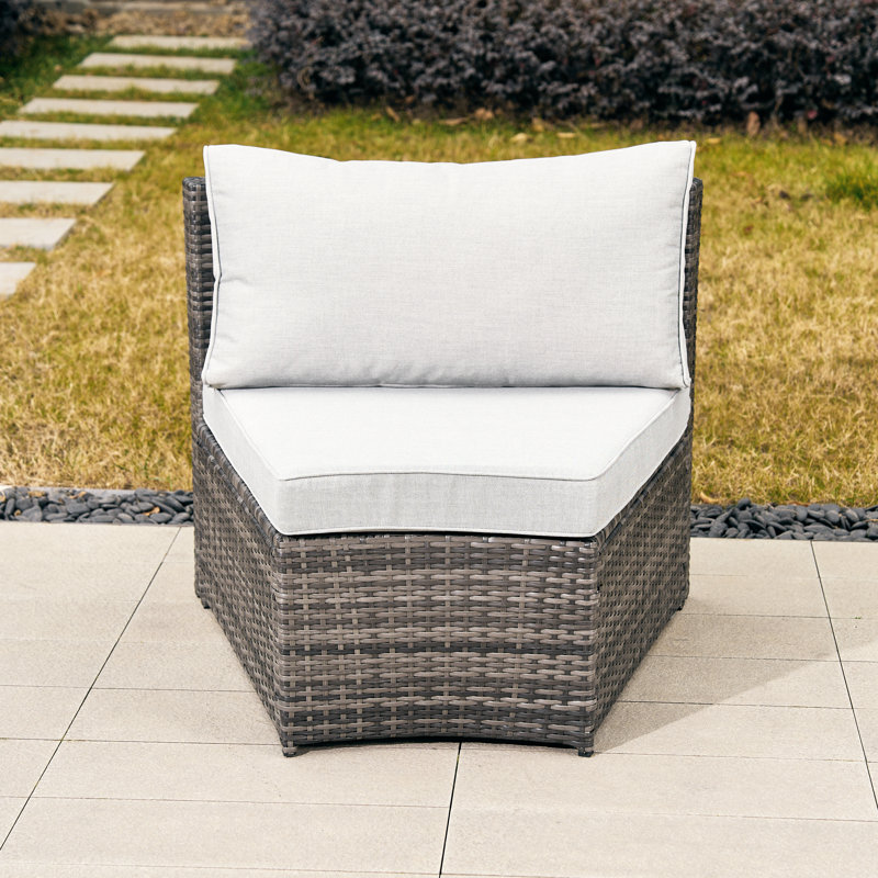 Ensemble de conversation en osier / rotin pour 12 personnes avec coussins Blanche