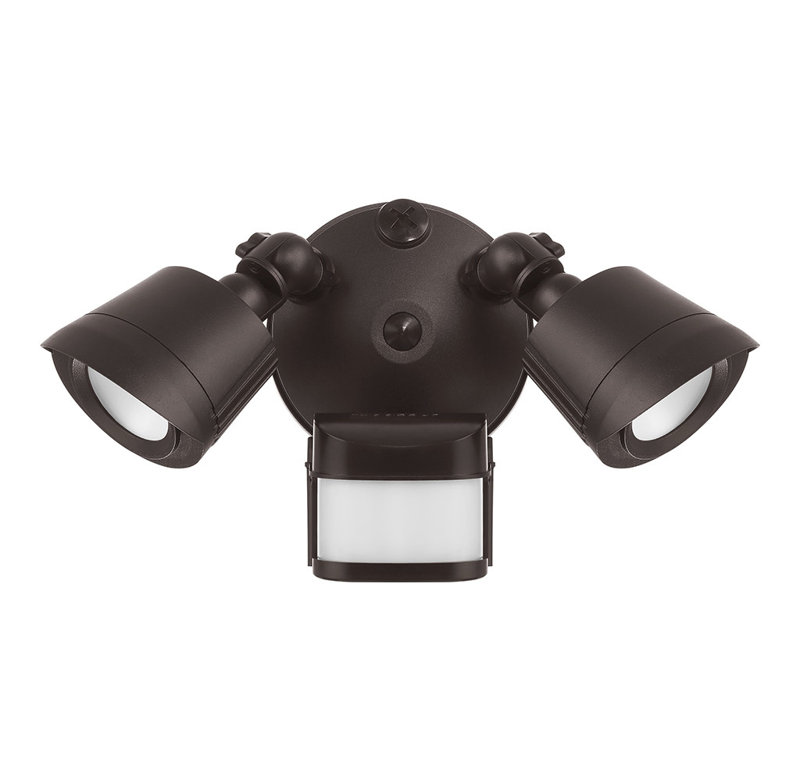 Bronze Dual Head LED Motion Sensor Security Flood Light