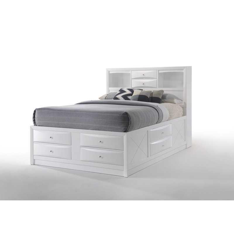Crowson Storage Platform Bed, Queen, White