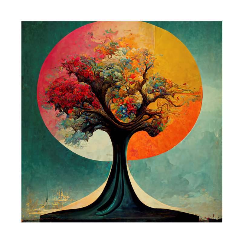 Arbre de vie 5, H 24 po x l 24 po x P 2 po