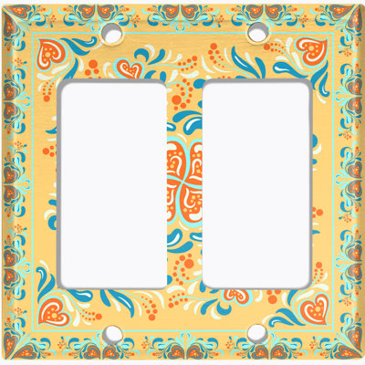 Patterned 2 - Gang Rocker Standard Wall Plate