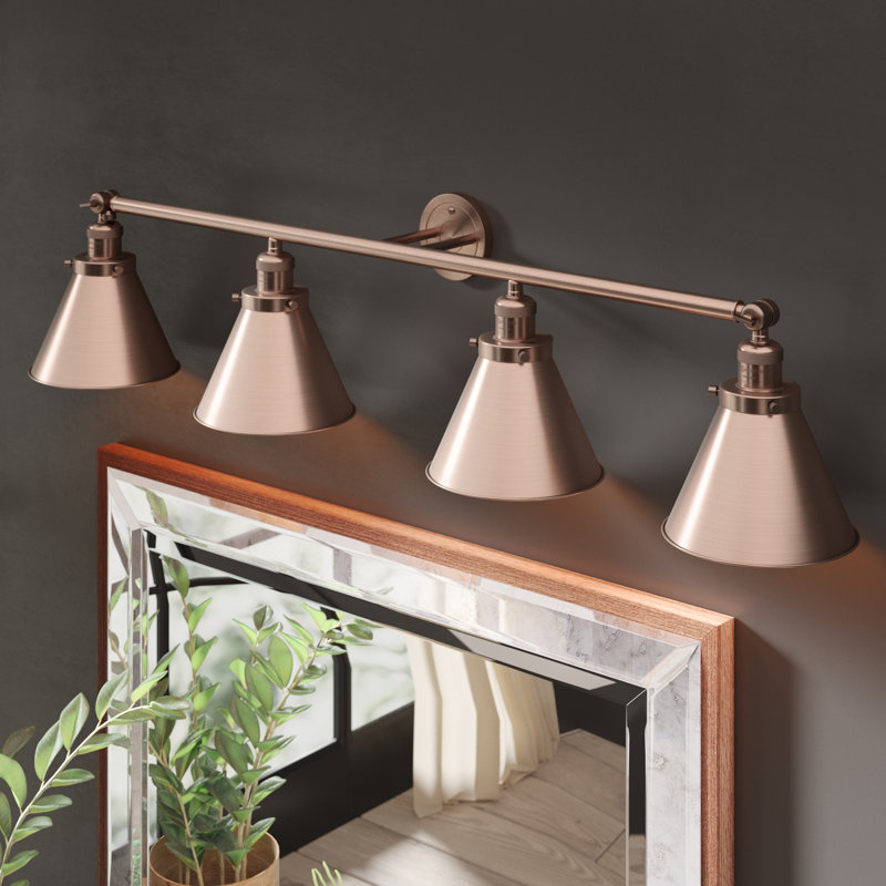 Donovan 4 - Light Dimmable Vanity Light, LED, Satin Gold, Satin Gold