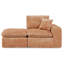 Canapé d'angle moderne en bouclette de 272 cm avec méridienne réversible pour salon, coussins moelleux effet nuage, couleur orange, dossier divisé, assise confortable, forme modulable, accoudoirs carrés, 4 places, aucun assemblage requis.-1218897735-1218897753