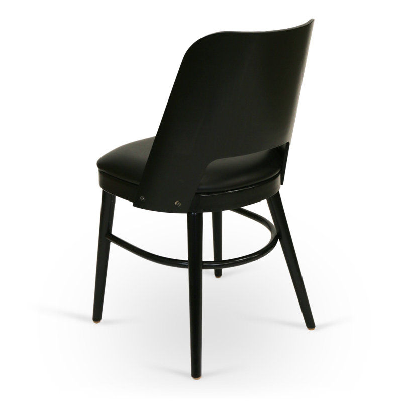 43 Wood Back Side Chair, Black, Black