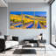Ensemble de 3 reproductions abstraites de vignobles sous un ciel étoilé, impressions sur toile-850806093
