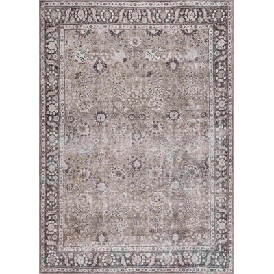 Tapis damassé brun Boho Modena