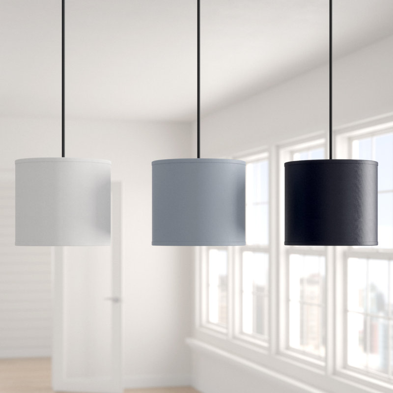 Elisa 3 - Light Black Kitchen Island Pendant, Black/White/Grey