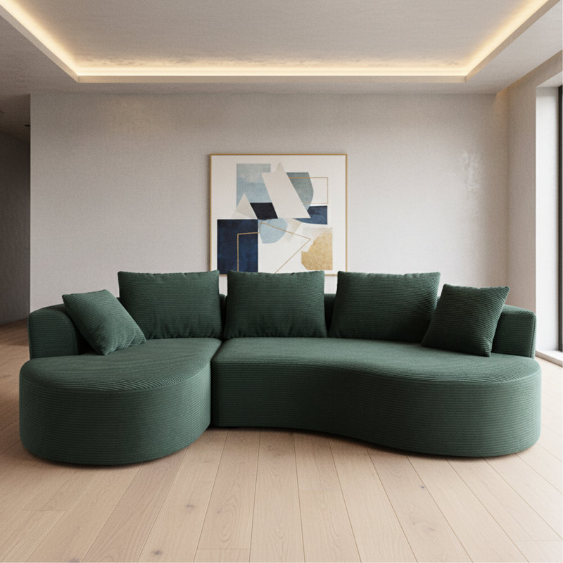 Upholstered 72.45 " Fabric Sofa & Chaise