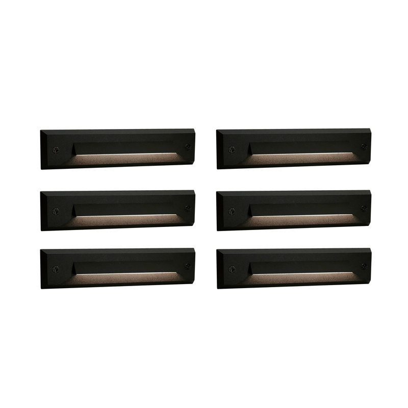 Black Low Voltage Integrated LED Aluminum Step Light Pack