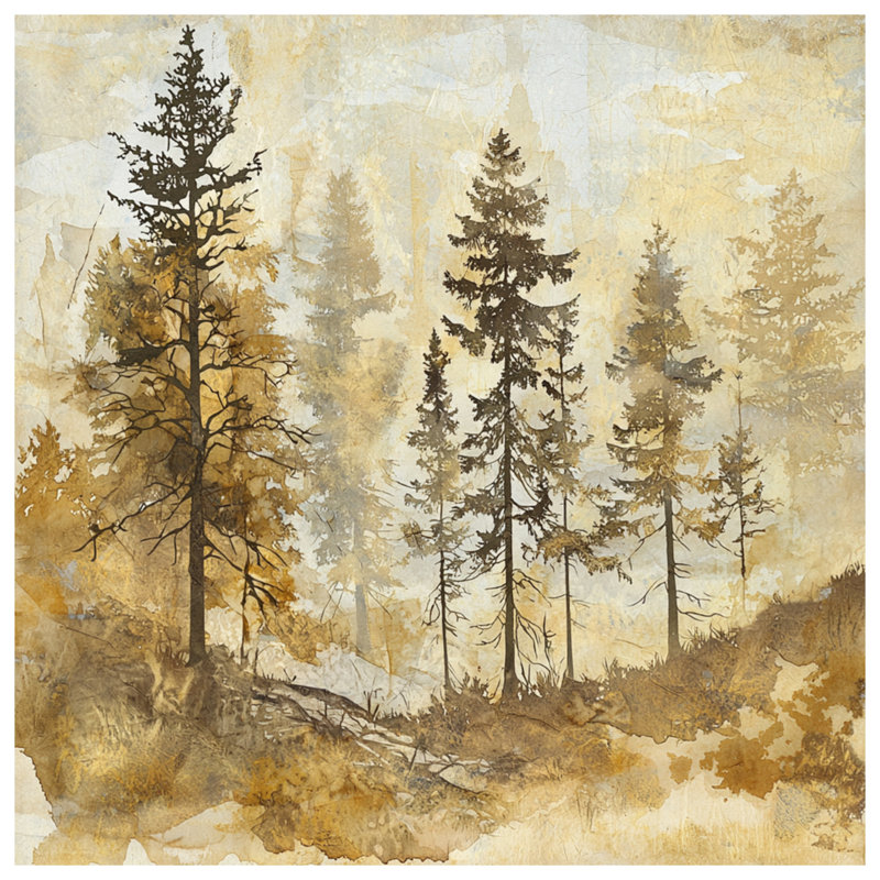 Misty Forest Landscape Comforter, King