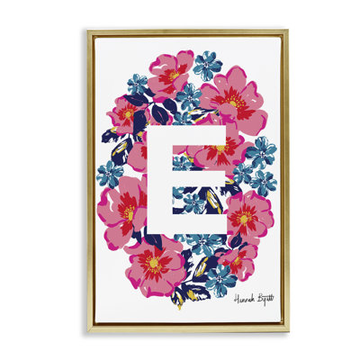 "Floral" avec lettre E encadrée par Hannah Louise Byatt