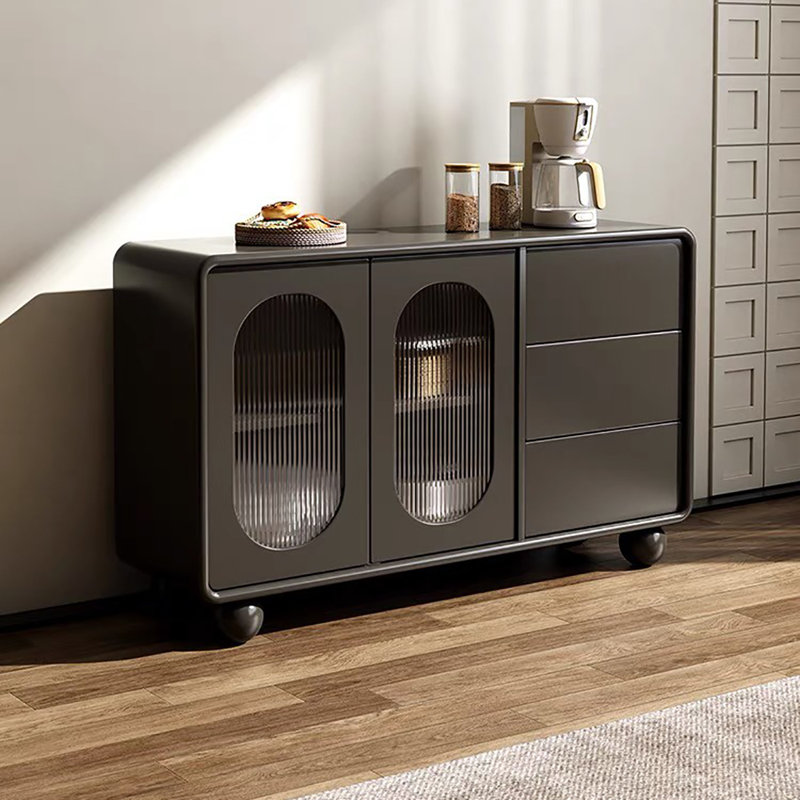 Frasher 55.1'' Sideboard, Black/Clear