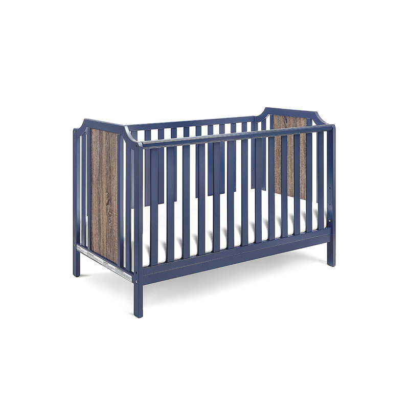 Lit de bébé convertible 3-en-1 Island, Bleu/brun
